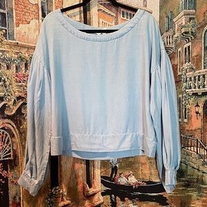 Everly Sky Blue Women's Lyocell Blouse